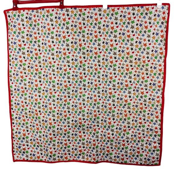 Handmade Christmas Lap Quilt Blanket With Handprint Designs Holiday Keepsake - Picture 2 of 10